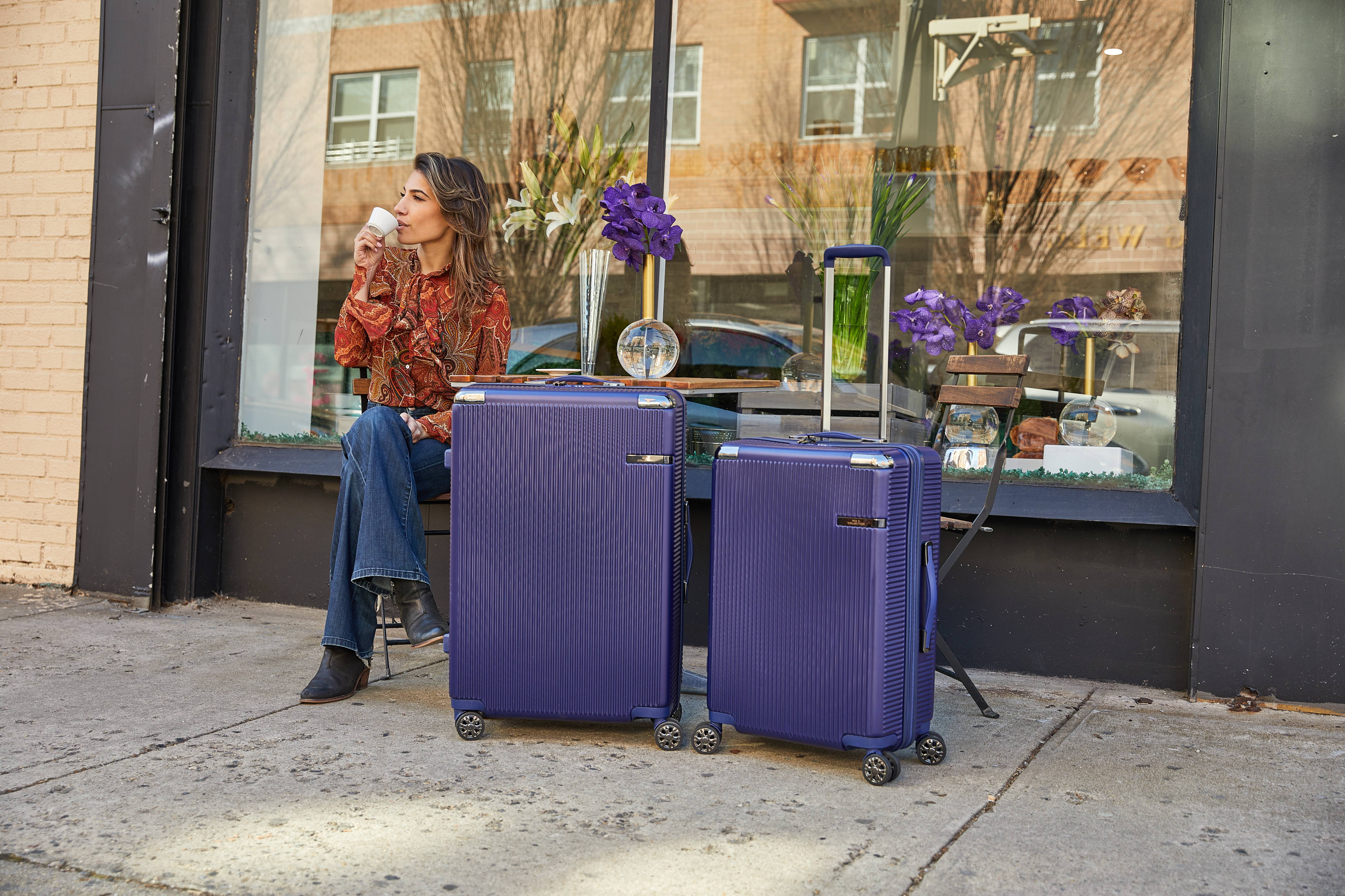 MKF Collection Tulum Extra Large & Large Hardside Luggage 2 pcs, Luxurious Travel Suitcase by Mia K - Rose Gold