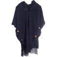 thumbnail image 1 of LinYooLi Poncho Cape Châle pour Femmes Surdimensionné Couleur Unie Pashmina à Capuche avec Franges Temps Froid, 1 of 5