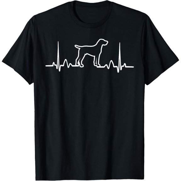 German Shorthaired Pointer Dog Heartbeat Funny Dog Tee Shirt T-ShirtMen and women, Black T-shirt, size: Extra large