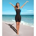 thumbnail image 3 of Alove Color Blocked Racerback Sport Swimwear For Women Boyleg Knee-Lenth One Piece Professional Swimsuit, 3 of 8