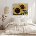 thumbnail image 3 of Retro Bees Canvas Print Wall Art, Sunflower Leaf Pastoral Retro Bees Wall Decor Modern Artwork Paintings Pictures for Living Room Framed and Stretched Ready to Hang, 12" x 16", 3 of 9