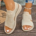 thumbnail image 2 of Rokment Womens Orthopedic Arch Support Walking Sandals Comfortable Stretchy Mesh Slip on Sock Memory Foam Driving Nursing Beach Summer Shoes for Plantar Fasciitis Beige Size 6, 2 of 6