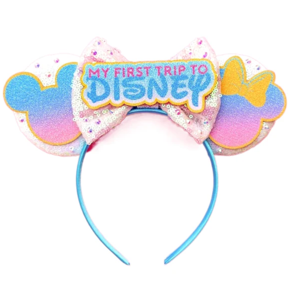 First Trip Inspired Minnie Ears , Pink Mickey Ears, Princess Minnie Ears, First Trip to World Minnie Ears, First Trip Mickey Ears