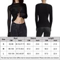thumbnail image 2 of Chaqueta Top de cuello redondo para mujer Top de punto de ganchillo casual Slim Fit Color sólido Party Clubwear Cgtredaw Negro L para Mujer, 2 of 8