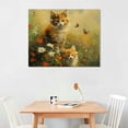 thumbnail image 2 of Orinice  Monet Cat Wall Art Funny Famous Art Prints, Monet Impressionist Hanging Artwork Cute Cats in Two Flowers Vintage Painting Print Decor for Living Room Bedroom Office 20''X16'' 16x12in, 2 of 6
