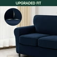 thumbnail image 6 of CHUN YI Sofa Cover with Separate Cushion Slipcover Stretch Checks (XL Sofa, Dark Blue), 6 of 7