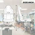 thumbnail image 7 of Dkelincs Massage Gaming Chair Video Game Chair Ergonomic Computer Office Desk Chair with a Vibrator Lumbar Support, Headrest,Flip up Armrest, White, 7 of 7