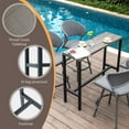 thumbnail image 2 of Vicllax Outdoor Patio Bar Set Bistro Set Metal Modern Style for Garden 45.3"Lx13.8"Wx37.4"H (3 Pcs), 2 of 7