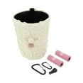 thumbnail image 1 of Bolsa de basura para coche Unique Bargains, canasta ovalada de tela con flores, gancho para la parte trasera del asiento, color blanco, 1 pieza, 1 of 6