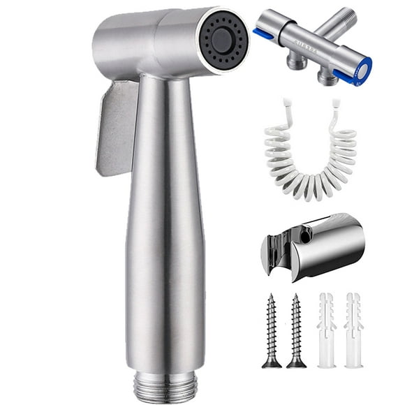 Hand-held bidet sprayer, adjustable toilet water pressure, with bidet hose