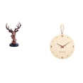 thumbnail image 1 of Figura de cabeza de ciervo,Adorno de cabeza de ciervo,estatua de animal decorativa,Figura de cabeza de ciervo para decoración de mesa creativa,Reloj de pared,Reloj de pared decorativo para, 1 of 8