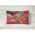 thumbnail image 2 of Carolines Treasures 6043PW1216 Red Flowers and berries Decorative Canvas Fabric Pillow 12H x16W multicolor, 2 of 3