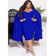 thumbnail image 3 of AURA Women Plus Size Long Sleeve Irregular Dress High Waist Fall Winter Casual Elegant Dress, 3 of 6