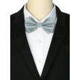 thumbnail image 3 of INSPIRE CHIC Men's Pre-tied Bow Ties Double Layered Adjustable Solid Color Bow Tie Silver, 3 of 4