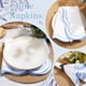 thumbnail image 2 of 6 Set Cloth Napkins Scalloped Embroidery Cloth Napkins Washable Polyester Table Dinner for Hotel Restaurant Weddings Events Parties (blue), 2 of 5