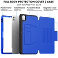 thumbnail image 3 of Dteck Luxury Business Case for iPad Pro 11 inch (M4) 2024,Mangetic Leathe Card Slots Smart Case Built-in Pencil Holder Shockproof TPU 7 Viewing Angles Stand Folio Cover,Blue, 3 of 10