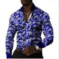 thumbnail image 4 of Camisa de discoteca de moda para hombre, camisa casual con estampado floral retro en 14 colores, camisa de manga larga con solapa y botones, camisa para hombre S-5XL, 4 of 4
