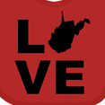 thumbnail image 4 of Inktastic Love West Virginia Boys or Girls Baby Bib, 4 of 4