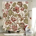 thumbnail image 4 of Beige Boho Floral Shower Curtain, Colorful Retro Indian Bohemian Paisley Mandala Floral Bathroom Curtain for Bathtub Home Decor Waterproof Fabric Machine Washable with 12 Hooks, 4 of 6