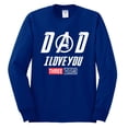 thumbnail image 2 of Wild Bobby, Dad I Love You 3000 Endgame Superhero Gift Idea, Father's Day, Men Long Sleeve Shirt, Royal, Small, 2 of 4