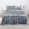 thumbnail image 6 of Micro Fleece Sheets Set Queen Size – No Pilling and Extra Soft Bed Sheets Set – Velvet Plush and Cozy Warmth Sheets with Deep Pocket (Queen, Grey 4 Piece), 6 of 6
