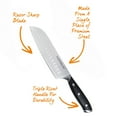 thumbnail image 3 of Masterpan Masterlon Santoku Knife and Sheath, 7" Japanese High Carbon Stainless Steel Blade, 3 of 7