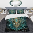 thumbnail image 2 of Designart "Om Symbol Hinduisim Sacred painting" Spiritual Bedding Covert Set - Hinduism Teal Traditional Bed Set With 2 Shams, 2 of 6