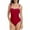 Red womens swimsuits, variant on Womens Swimsuits Pimelu Bathing Suit for Women One Piece Swimsuit Tankini Bathing Suit for Women Slim High Waist Athletic Swimming Swimwear Ladies Girls Solid Modest Swimsuit