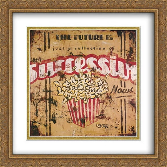 Successive Nows 2x Matted 28x28 Large Gold Ornate Framed Art Print by Rodney White