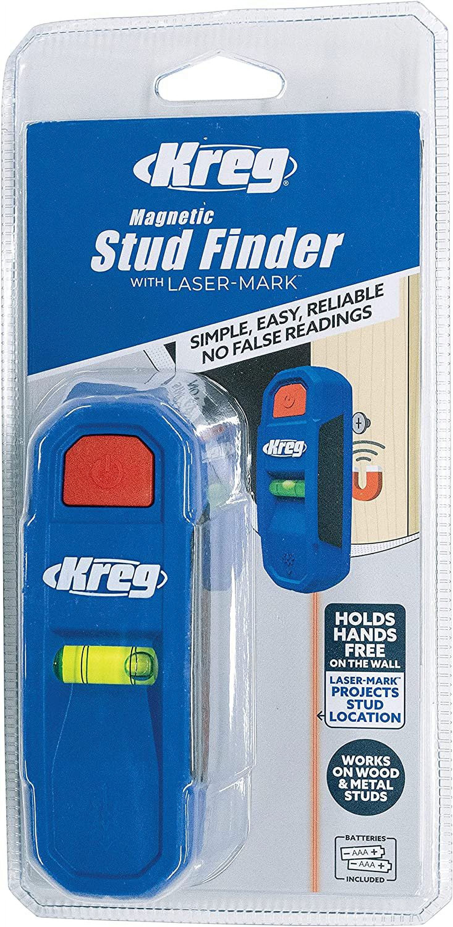 Kreg KMM1000LZ - Kreg Magnetic Stud Finder with Laser-Mark - Woodworking Tool - Stud Finder & Wall Scanner - Magnetic Stud Finder Tool - with Precise Stud Magnet