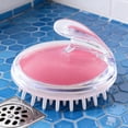 thumbnail image 5 of M Buder Soft Tooth Hair Scalp Massager Shampoo Brush, Transparent Shower Scrubber, Ergonomic Handheld Head Scalp Massage Tool for Men and Women, Enhances Circulation and Removes Dandruff (Pink), 5 of 9