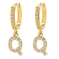 thumbnail image 2 of Xihbxyly Pendientes Delicados, Aros con Iniciales de Diamantes de Imitación Brillantes, Diseño de Letras Del Alfabeto Chapadas En Oro, Accesorio Elegante para Cualquier Atuendo, Ocasiones Especiales,, 2 of 2