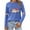 Blue, variant on Long Sleeve for Women Pumpkin Embroidery Print T-Shirt Autumn Harvest Shirt Season Tee Thanksgiving Tops