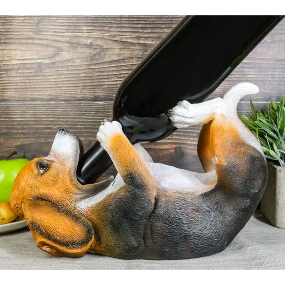 Canine Pedigree Cute Beagle Hound Dog Wine Oil Bottle Holder Figurine Kitchen