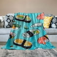 thumbnail image 2 of Qinduosi Sushi and Blanket "Japanese Food Throw Blanket Cute Cartoon Sushi Themed Throw for Couch Sofa Bedroom Sushi Stuff Gift, 2 of 6