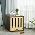 thumbnail image 3 of Yardi Yarda Furniture Style Dog Crate End Table with Removable Door Panel, Dog Crate Bed with Foam Cushion, Safety Lock, Indoor Use, for Small & Medium Dogs, Brown, 3 of 11