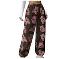 thumbnail image 2 of Women's Cute Teddy Bear Plush Pajama Pants, Soft Fleece-lined Warm Comfortable Plush Pants, Casual Lounge Wear,Hot Pink,L, 2 of 8