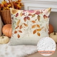 thumbnail image 2 of Outdoor Waterproof Pillow Covers Autumn Flowers Orange Leaves Watercolor Throw Cushion Case，Vintage Letter Pillowcase for Bed,Sofa,Couch, Patio Furniture, 16x16 in, 2Pack Decorative Pillows, 2 of 9