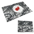 thumbnail image 1 of DouZhe Polyester Set de 4 Sets de Table, Rétro Gris Camouflage Texture Motif Résistant à la Chaleur Place Mats pour Table à Manger, 12 "x 18", 1 of 6