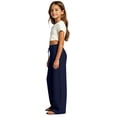 thumbnail image 5 of Lullu Girls Palazzo Pants Pull on Drawstring Loose Straight Leg Trousers, Blue, Sizes 4-13, 5 of 5
