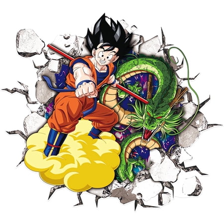 Dragon Ball 3D Wall Decals,Anime Cartoon Self-Adhesive Stickers Background Wall Decoration for Kids Room.