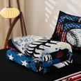 thumbnail image 5 of meiyoeat Vintage Grunge Baseball Zipper Twin Comforter Sets with Fitted Sheet and 2 Pillowcases for Boys, American Flag Splash Drip Zipper Bedding Set, Black Reversible, 4pcs, 5 of 7
