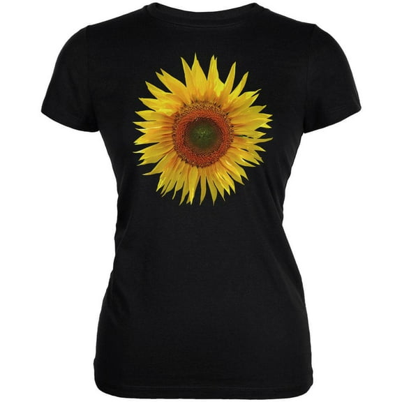 Giant Sunflower Juniors Soft T Shirt Black 2XL