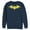 Navy Blue, variant on Men's Batman Winged Hero Symbol Sweatshirt Black 2X Large
