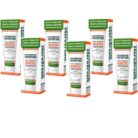 6 Pack - TheraBreath Fresh Breath Dentist Formulated Toothpaste Mild Mint 4 Ounce