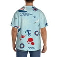 thumbnail image 3 of Lsque Sailboats Anchors print Men's Cuban Collar Short Sleeve Shirt Summer Beachwear Casual Button Down Fashionable Vacation Leisure Shirt-XX-Large, 3 of 7
