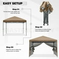 thumbnail image 4 of MASTERCANOPY 10' x 10' Pop-up Canopy Tent Outdoor Screen House Shelter with Mesh Walls, Khaki, 4 of 6