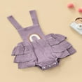 thumbnail image 2 of POINTERTECK Baby Summer Ruffle Romper  Sleeveless Elastic Waist Rainbow Embroidery Strap Bodysuit, 2 of 6
