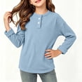thumbnail image 2 of Loopsun Kids Boys Girls Long Sleeve Shirts 0-11 Years Solid Ribbed Round Neck Fall Layering Tops, 2 of 5