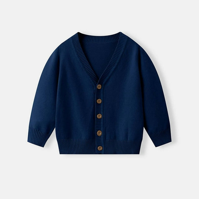 Cowsor Kids Cardigan Sweater Winter Warm V Neck Cotton Knit Sweaters Fall Fashion Long Sleeve Open Front Button Down Tops